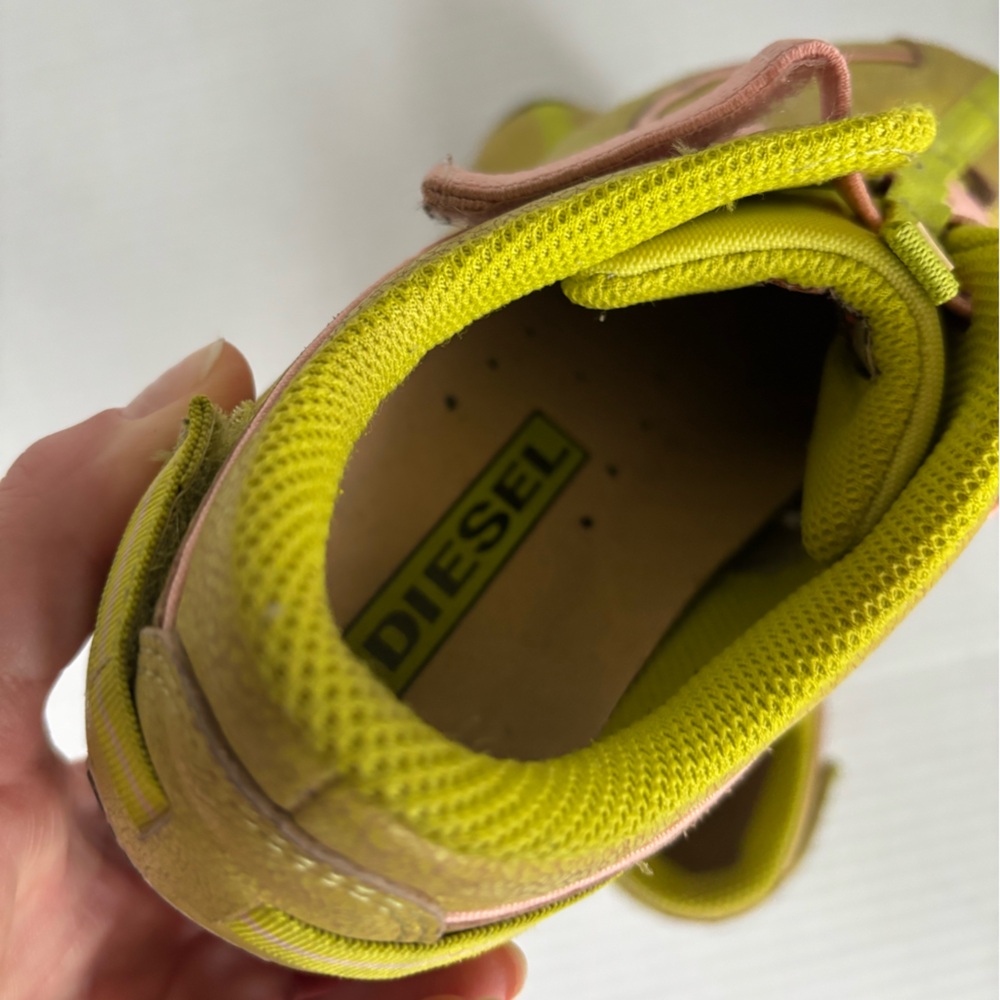 Vintage Diesel Leather Active Strap Green & Pink Shoes Women Size 6 - Picture 3 of 8